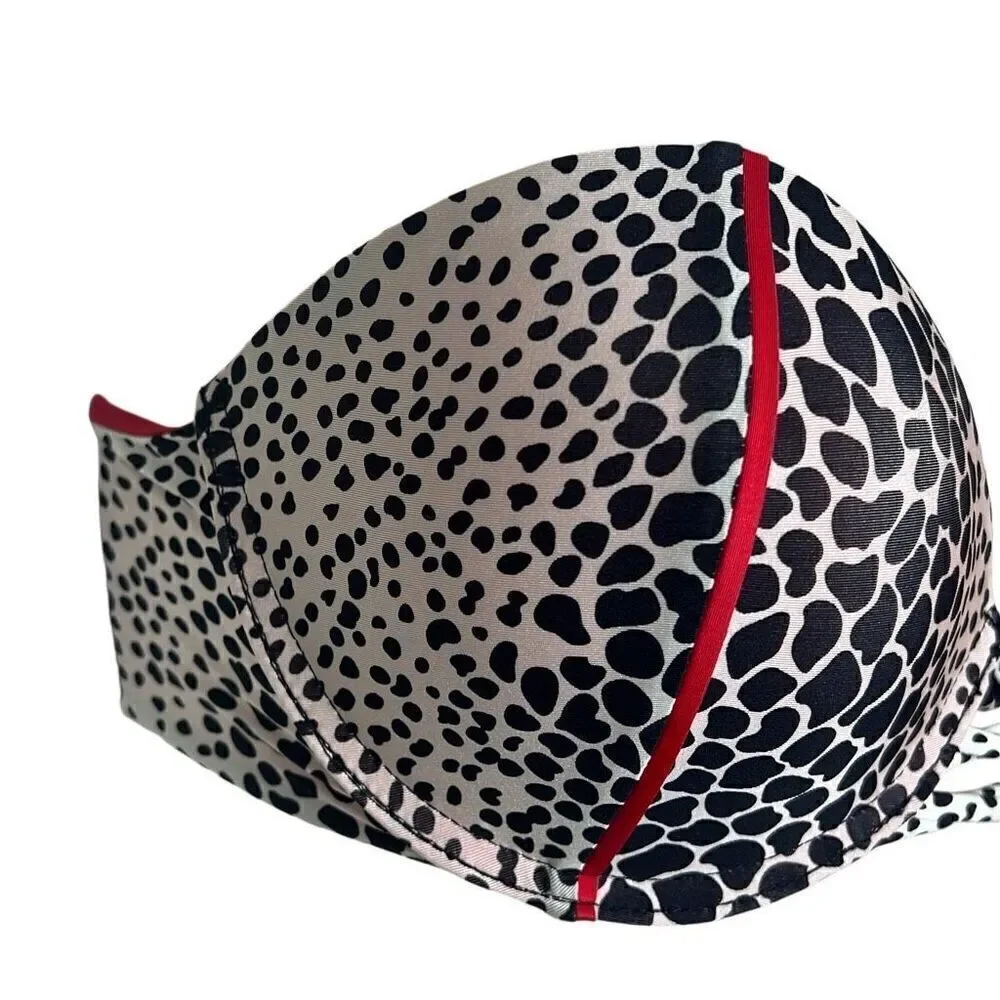 Beach Bunny Girl on Fire Bikini Set Animal Cheetah Print Bandeau S NWT